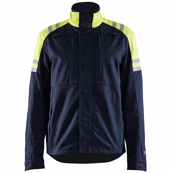 Veste retardant flammes inhérent Steel bleu marine:jaune fluo Blaklader de face