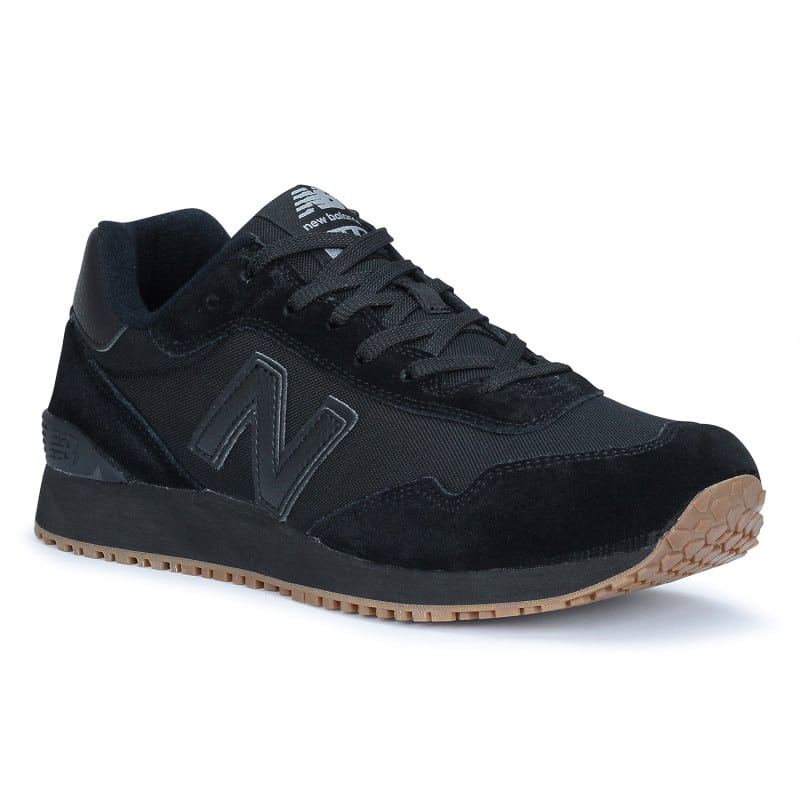 Chaussures de travail antidérapantes 515 SR OB SRC New Balance Industrial noires vues de 3/4 face