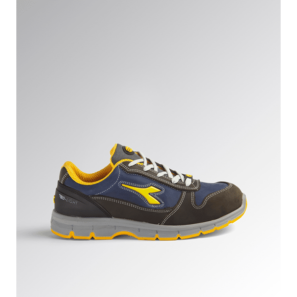Chaussures de sécurité montantes GLOVE MID S3 HRO SRA Diadora vue de côté droit bleu jaune