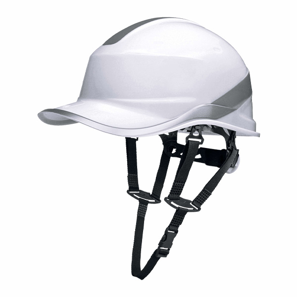Casque de chantier avec jugulaire Diamond V UP Delta Plus blanc