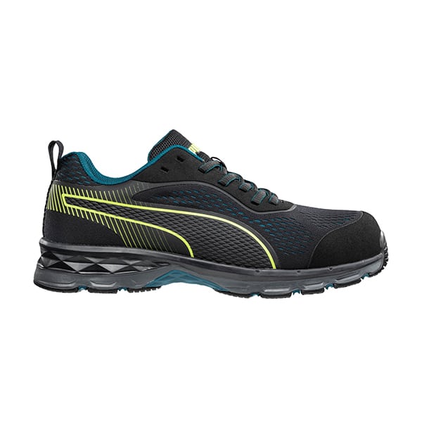 Chaussures de securite basses femme Fuse Knit Puma Safety noir vue de cote droit