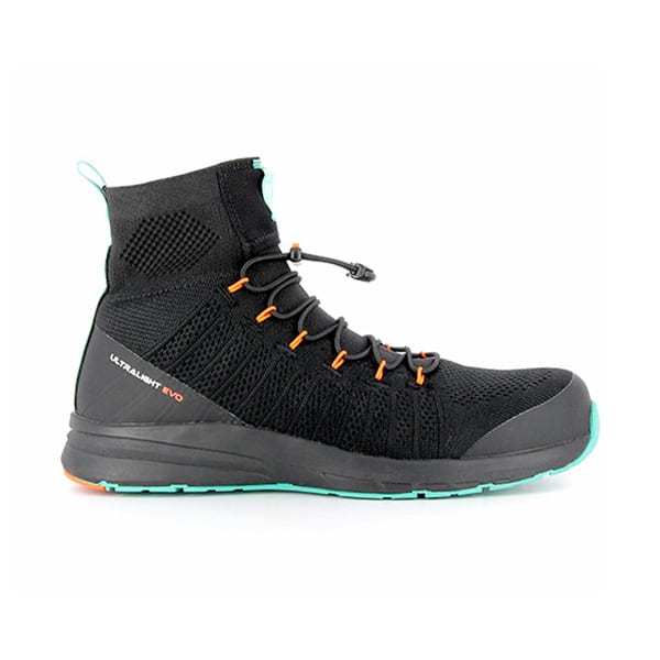 Chaussures de securite montantes Stratos 500 S1P S24 noir bleu vue cote droit