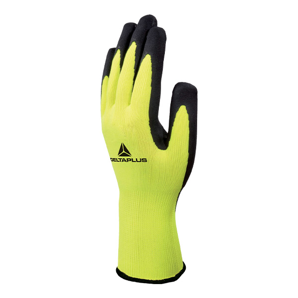 Gants de travail de manutention fluo Delta Plus vue de face