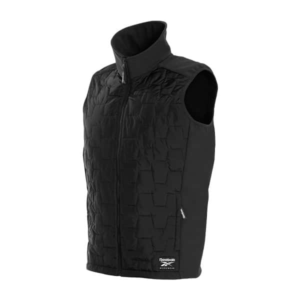 Gilet de travail avec fermeture éclaire Reebok Safety noir vue de face
