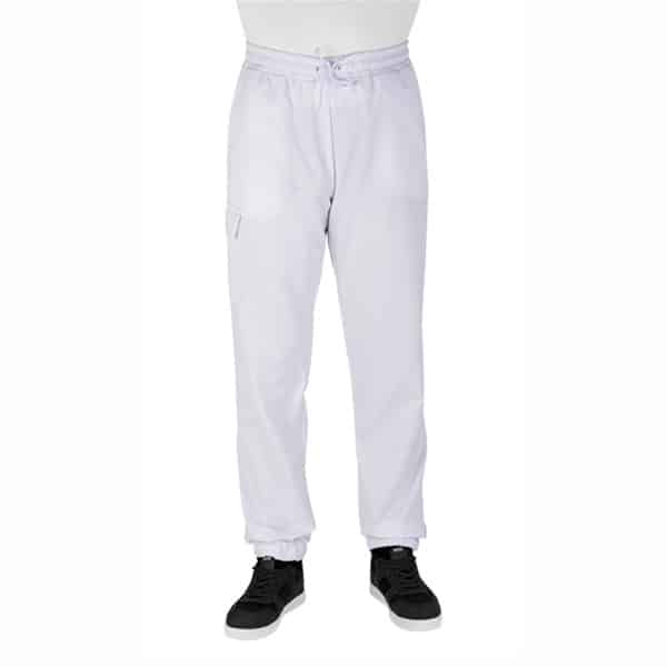 Pantalon Jogging de cuisine IGO Robur blanc vue de face