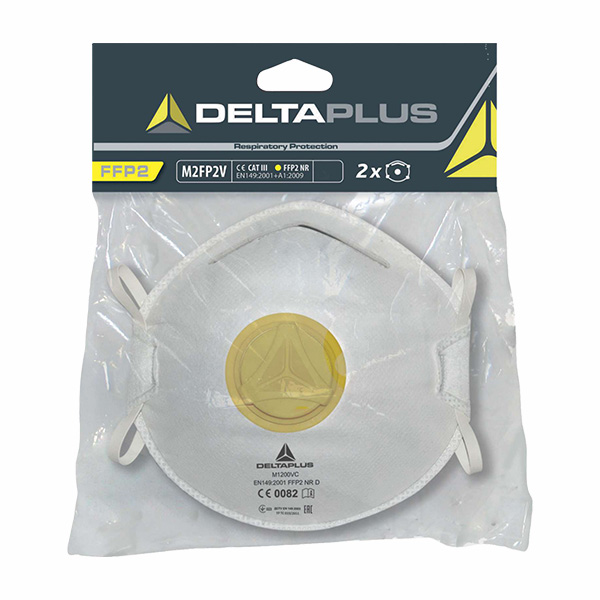 Sachet de 2 masques respiratoires jetables coque P2 Delta Plus sachet