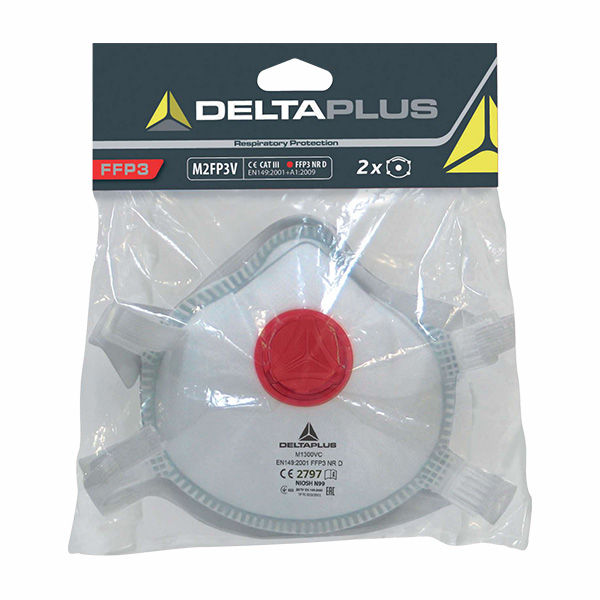 Sachet de 2 masques respiratoires jetables coque P3 Delta Plus sachet