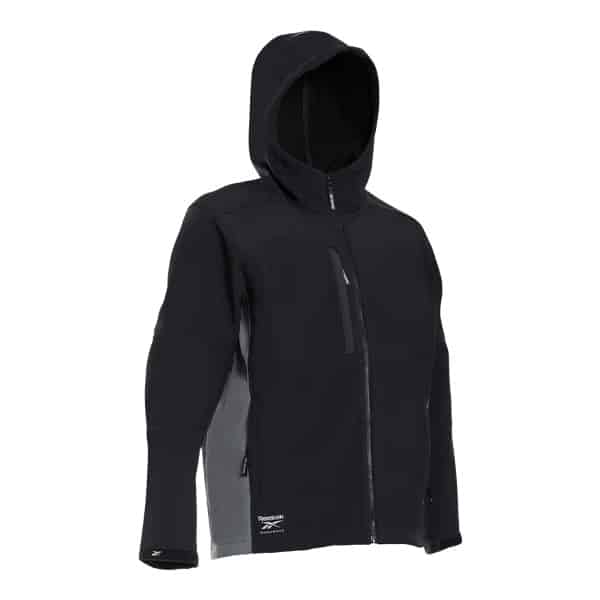 Soft-shell de travail avec fermeture éclaire Reebok Safety noir vue de face