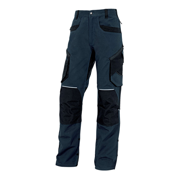 Pantalon de travail renforcé aux genoux Delta Plus bleu marine vue de face